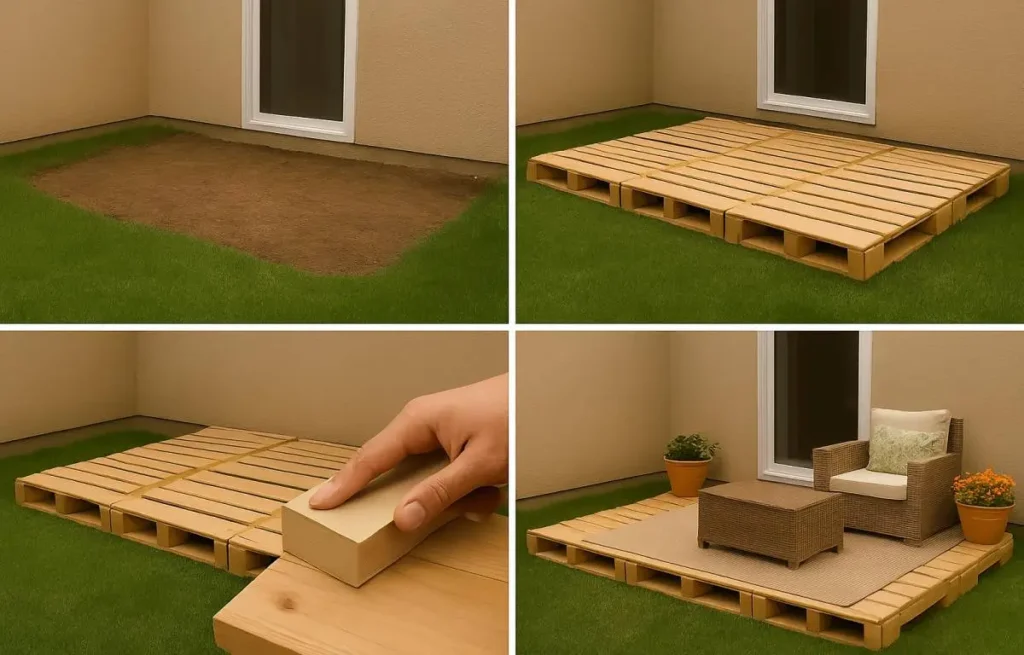 Easy Pallet Ideas for creating outdoor decks