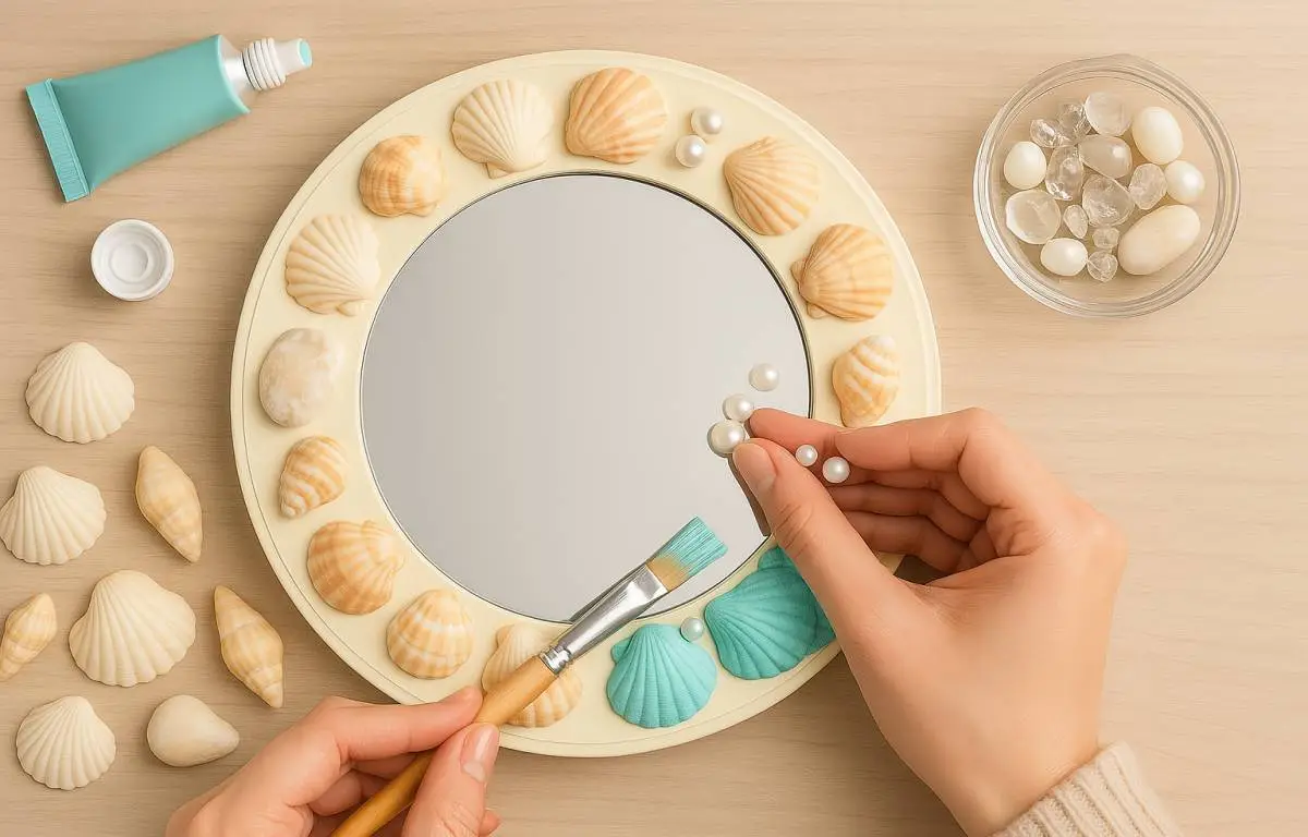 Handmade coastal-style mirror