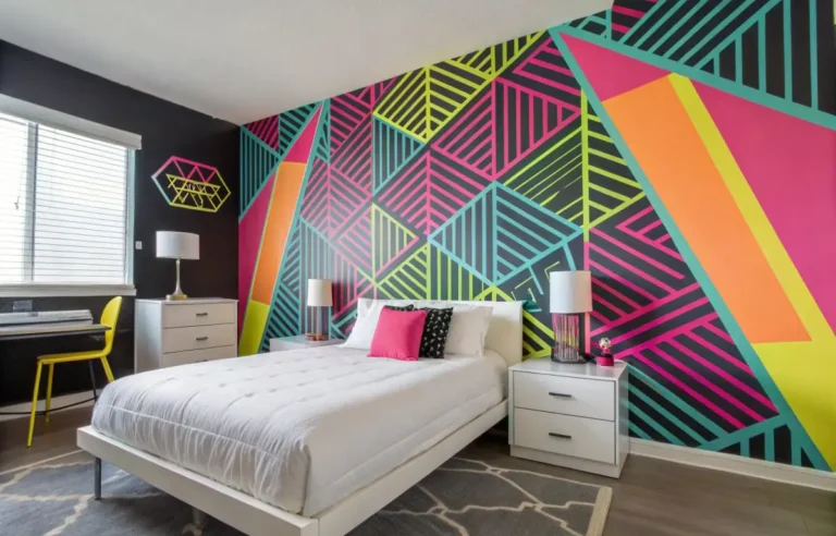 Bold bedroom wallpaper for TikTok trends