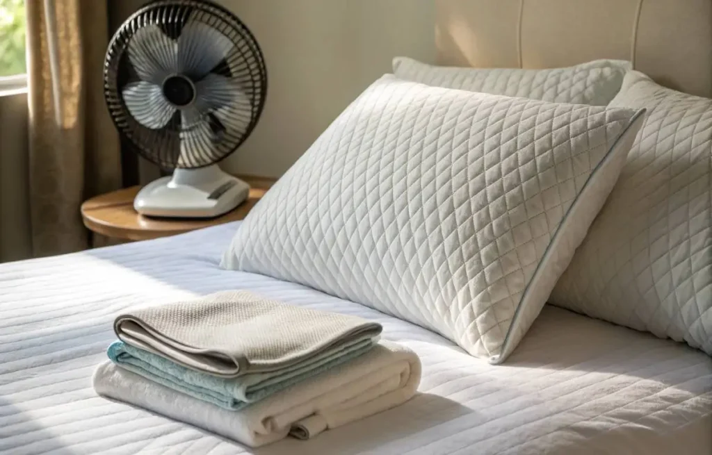 Summer cooling accessories for a bed