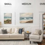 Choosing the right size wall art decor for living room with different wall art pieces