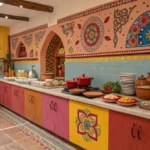 Mexican kitchen decor with vibrant warm colors