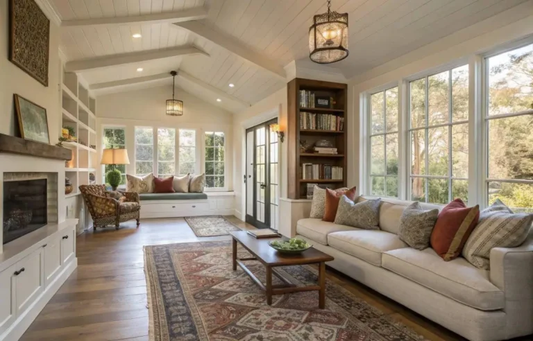 Create zones with purpose when you decorate a long living room