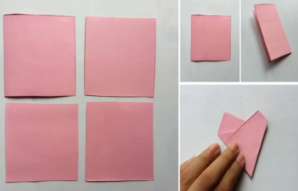 How to create 6 petal paper flowers using folding tricks