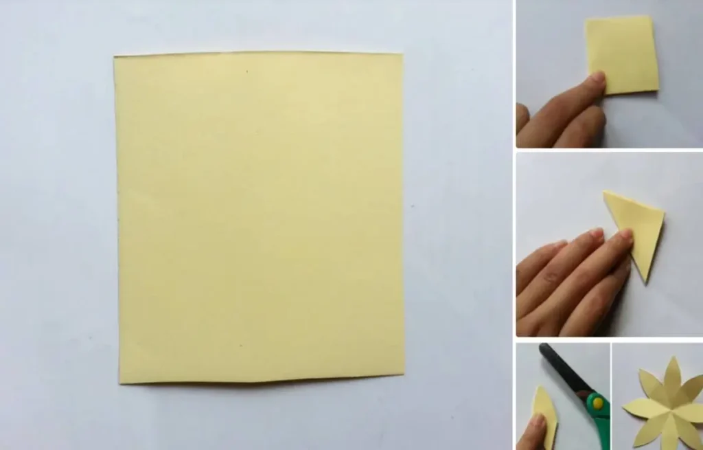Petal shaping using paper flowers folding tricks