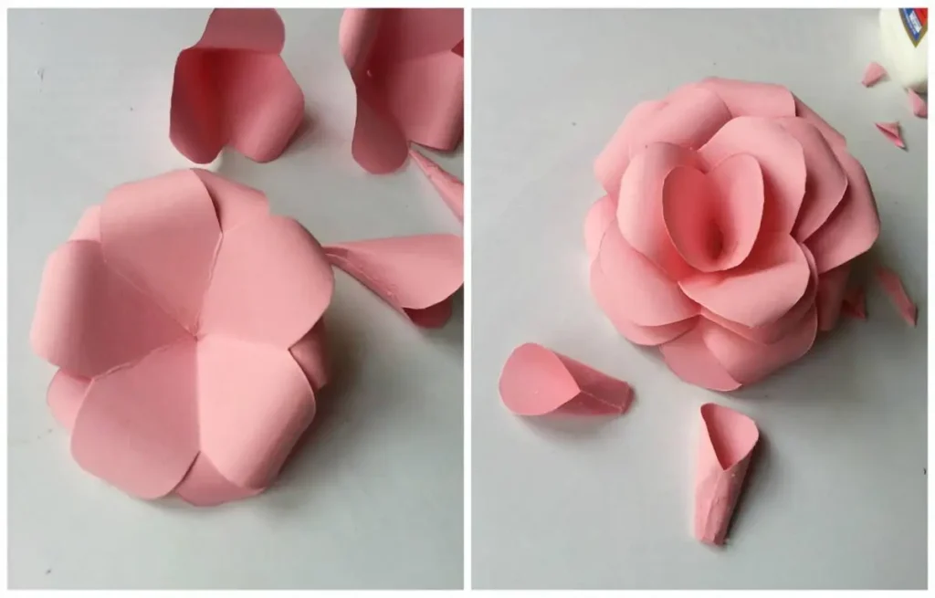 How to create 6 petal paper flowers using folding tricks