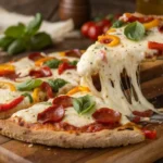 Final chicken crust pizza recipe fresh from the oven