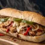 Final result of chicken Philly cheesesteak recipe