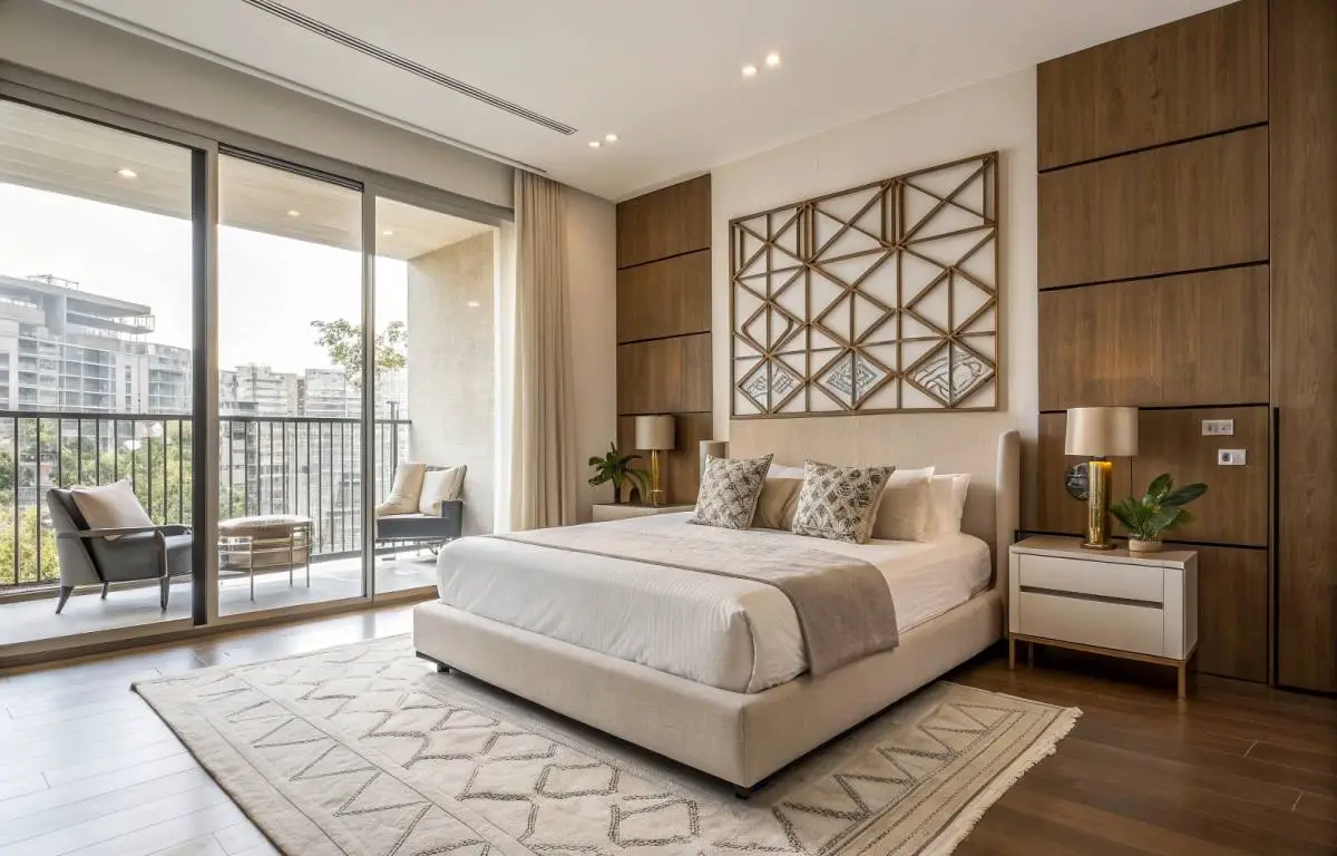 Modern mens bedroom decor ideas with minimalist furniture and neutral tones